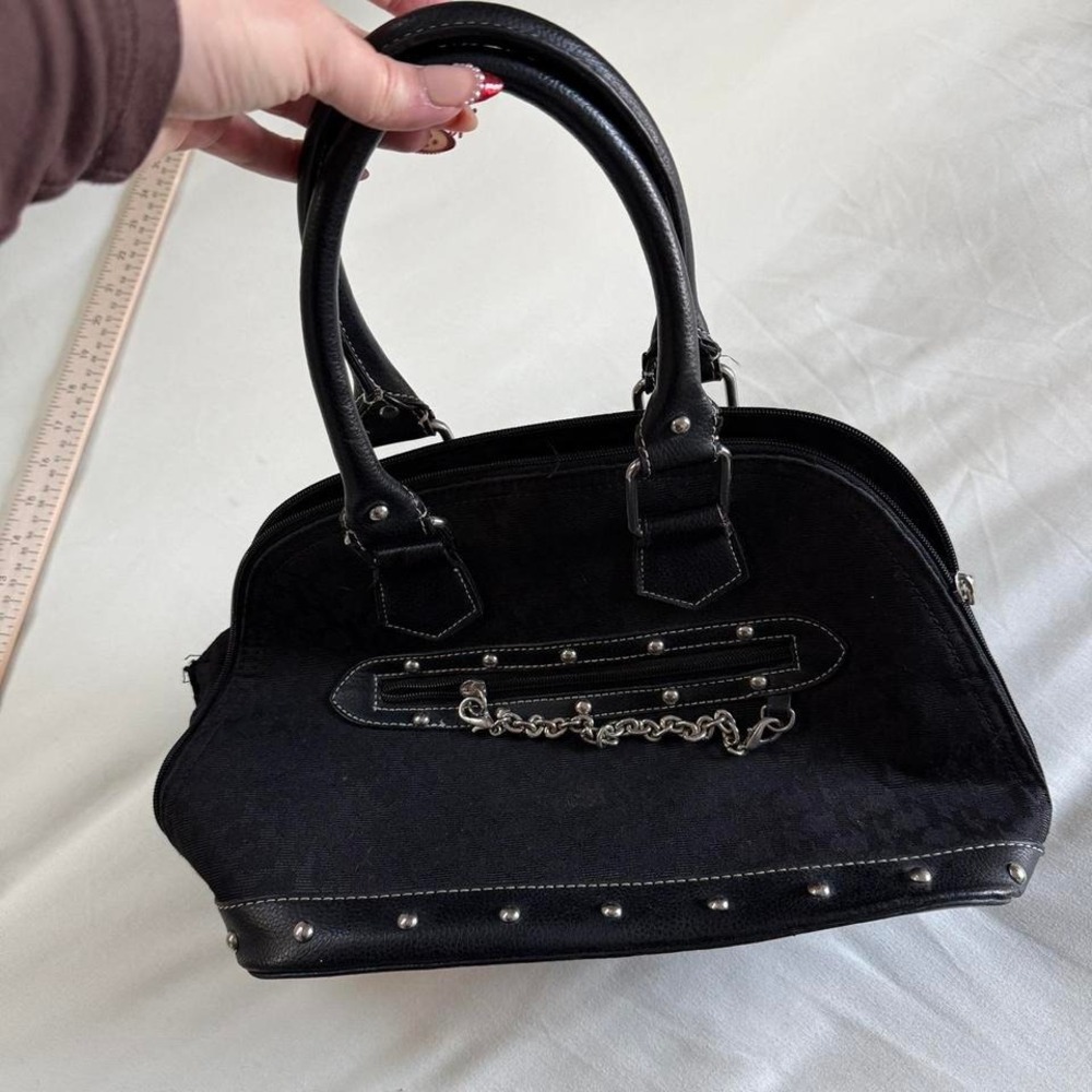 black‎ shoulder bag  y2k black studded chain handbag - Picture 3 of 6